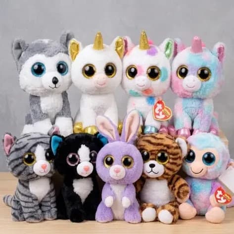 Kit com oito pelúcias de animais da floresta