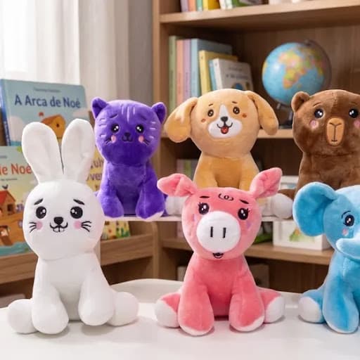Seis bichinhos de pelúcia antialérgicos para quarto de bebê